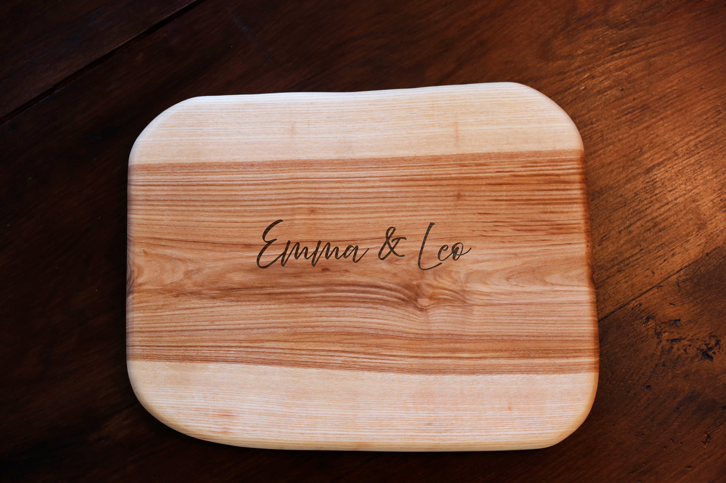 Handmade Square Cutting & Serving Board - with engraved text