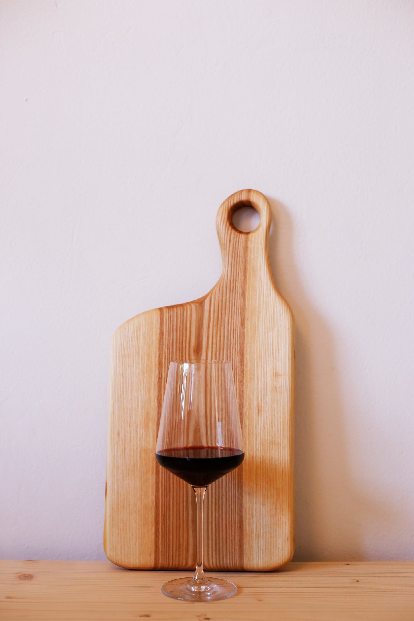 Handmade Solid Ash Wood Bread Peel Cutting & Serving Board