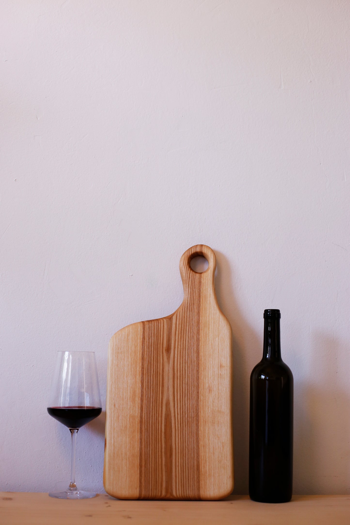 Handmade Solid Ash Wood Bread Peel Cutting & Serving Board