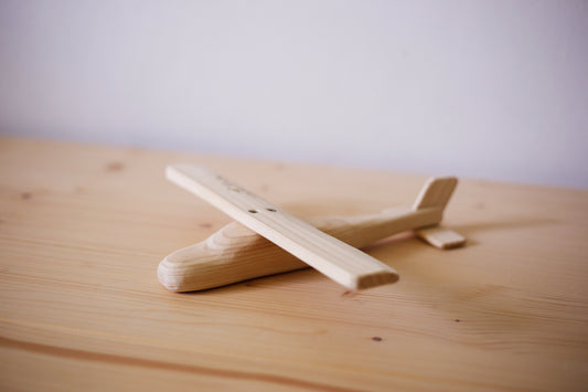 Handmade wooden aeroplane model