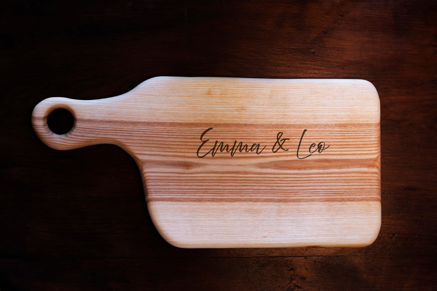 Handmade Solid Ash Wood Bread Peel Cutting & Serving Board